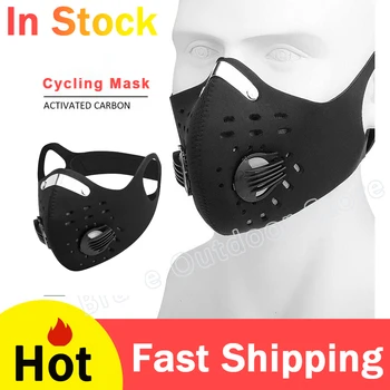 

Outdoor Sports Cycling Face Mask Activated Carbon Half Face Shield Mask With Filter With 2 Filter Bike Bicycle Motorbike Equip