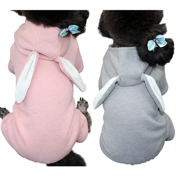 

For Little Small Puppy Cute Rabbit Shape Soft Winter Warm Pet Coat 2019 New Funny Four Legs Dog Clothing Dog Costume Overall