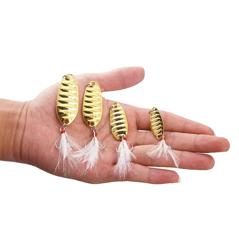 

Metal Fishing Lure Spoon 3.2/3.8/4.5/5cm 5/10/15/20g Gold Silver Sequins Fishing Bait Spinner Wobbles Spoon Hard Bass Sea lures