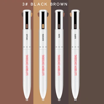

4 in 1 Easy to Wear Eyebrow Contour Pen Defining Highlighting Brow Pen Waterproof Sweatproof KG66
