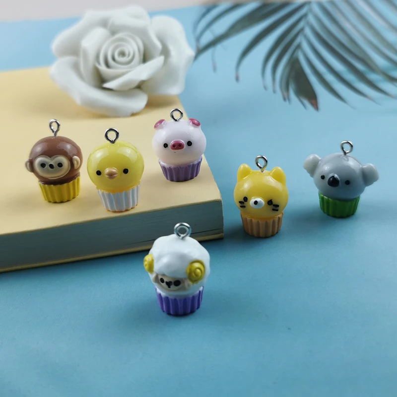 10PCS Tiger Koala Sheep Monkey Animals On Cake Cupcake Charm Resin Food pendants For Jewelry &amp Crafts Sprinkles Charms | Украшения и
