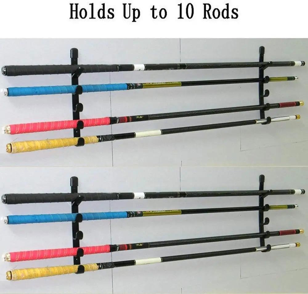 Pmsanzay Horizontal Fishing Rod Storage Rack Holder Wall Mount to