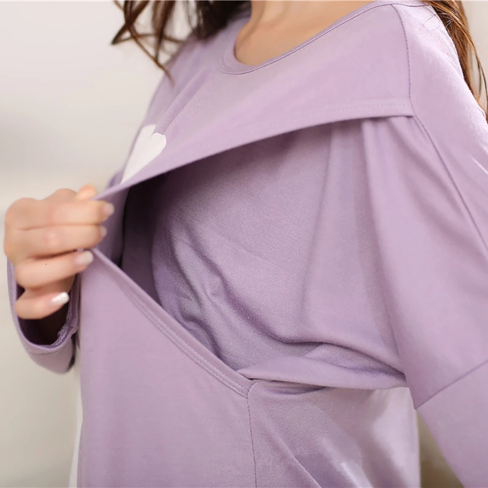 Одежда для сна для беременных, комплект размера плюс, полосатая одежда для беременных с принтом, одежда для сна для грудного вскармливания, пижамы для беременных женщин