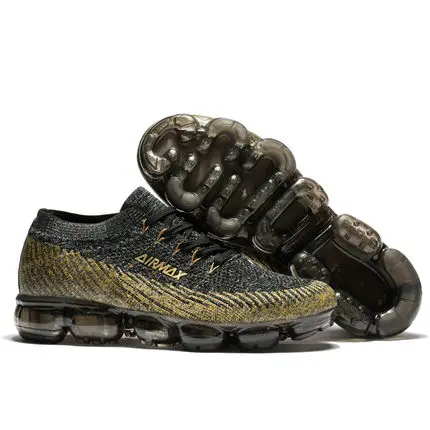 Мужская и женская обувь для бега Vapormax_ 2,0 оригинальные дышащие кроссовки с воздушной подушкой для занятий спортом на открытом воздухе трикотажные сетчатые кроссовки - Цвет: Золотой