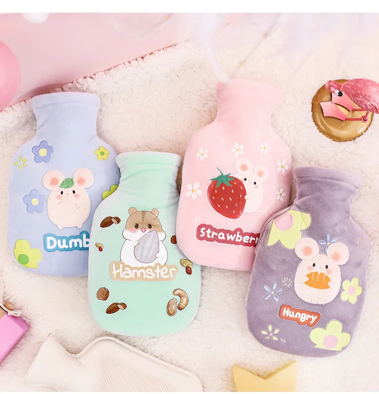 L0038 Plush Hot Water Bag Water Injection Explosion-Proof Irrigation Mini Cute Hand Warmer Women's Warm Stomach Students Hot Wat