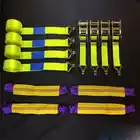 4 шт. восстановление храповой Комплект Высокая Видимость Желтый колеса автомобиля фиксирующие петли колеса безопасности ремни трейлер 5Ton