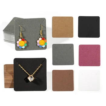 MINGXUAN 목걸이 카드 포장 목걸이 디스플레이 카드홀더 판지 빈 크래프트 종이 태그, DIY 주얼리, 50 개, 5x5cm
