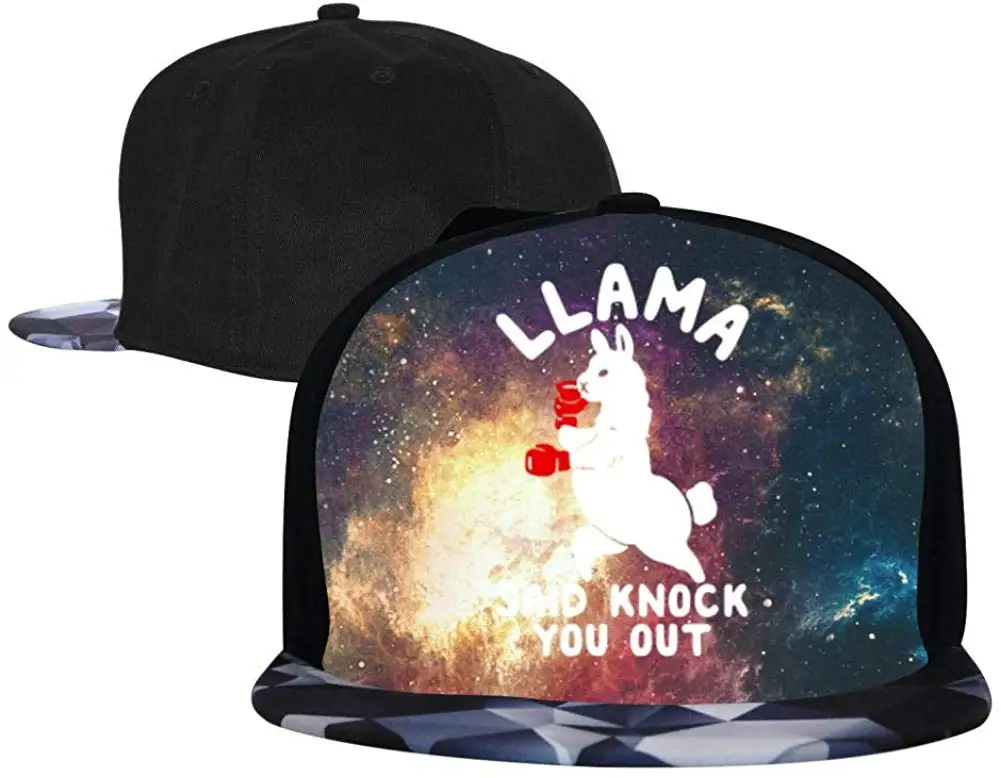 Боксерские Llama мужские и женские шляпы дальнобойщика, регулируемые хип-хоп Плоские бейсболки