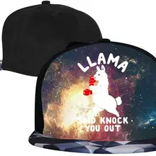 Боксерские Llama мужские и женские шляпы дальнобойщика, регулируемые хип-хоп Плоские бейсболки