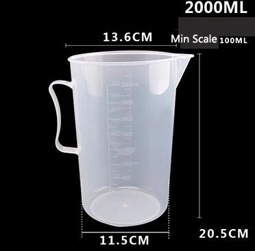 2000ml 1000/2000/3000/5000 мл пластиковый мерный стакан твердого английского фарфора жёлоб для бетонной смеси поверхности Кухня инструмент для Чай магазин, бар, отель, для всей семьи - Цвет: 2000ml