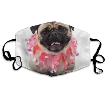 

Love Pug Dog Unique Dust Mouth Mask Reusable Anti-Dust Face Mask Adjustable Earloop Skin Protection