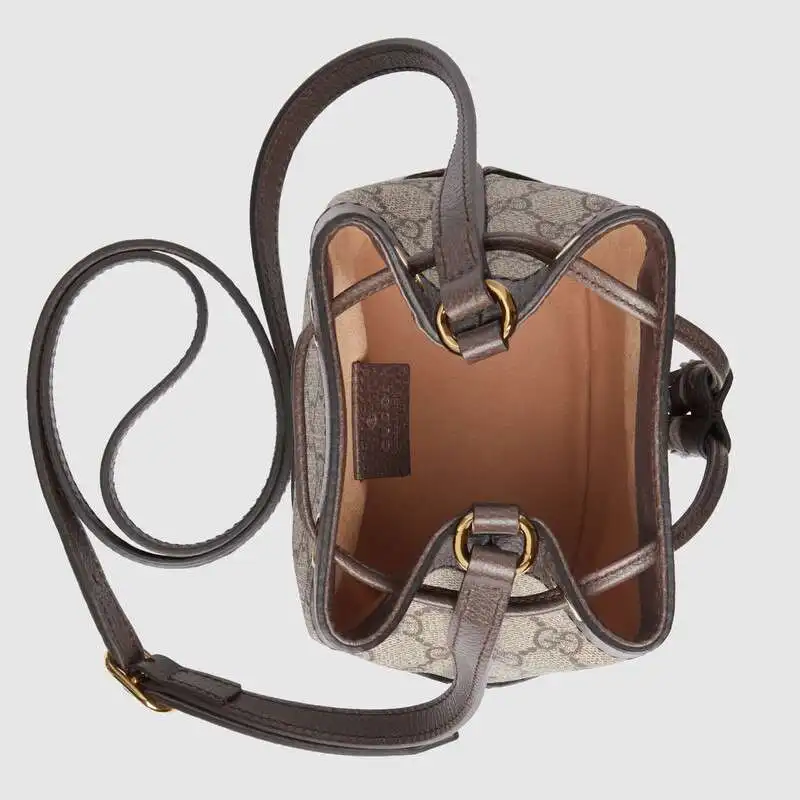 Сумка-мешок в стиле ретро Gucci Ophidia Mini GG, женская кожаная сумка, вместительная Повседневная сумка через плечо, женская сумка-мессенджер, 550620 96I3B 8745