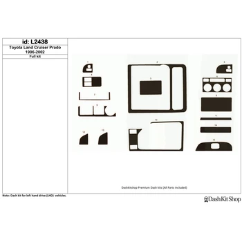 

Interior lining for Toyota Land Cruiser Prado 1996-2002. Set L2438.