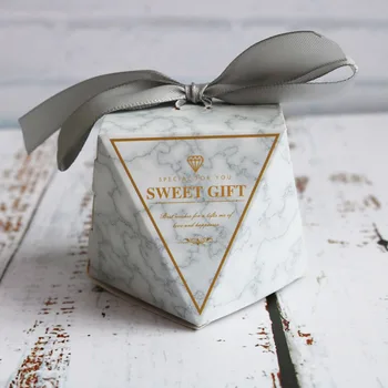 

20pcs/lot Marble design Candy Box Cardboard Wedding Candy bag eco-friendly Dragees Box For Cookie Party event & supplies