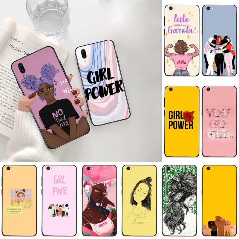 Черный мягкий чехол для девочки Vivo Y91c Y17 Y51 Y67 Y55 Y93 Y81S Y19 V17 vivo s5 с минималистским