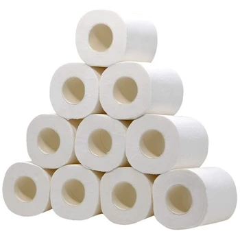 

10 Rolls White Toilet Paper Roll,Silky Smooth Soft 4-Ply Toilet Paper,Toilet Roll Tissue,Strong and Highly Absorbent