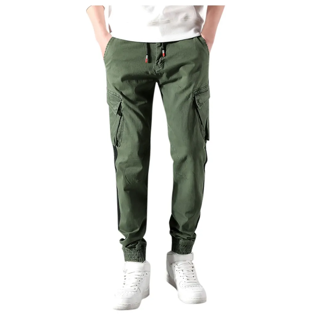 KANCOOLD Pants Straight High Street Men Pant Men's Casual Cotton Slim Fit Sport Long Pants Pocket Trousers Nov6
