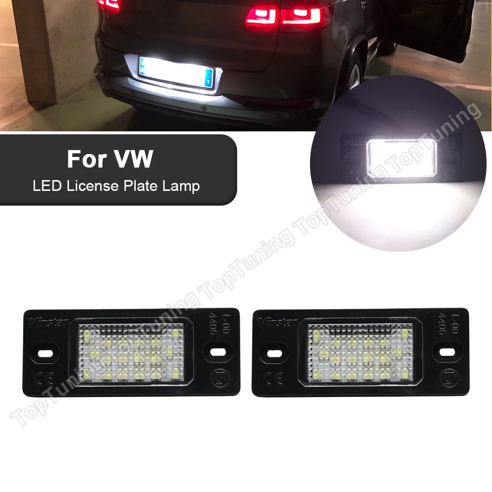 2pcs Led Number License Plate Lights Lamp Error Free For Vw Bora Golf 5