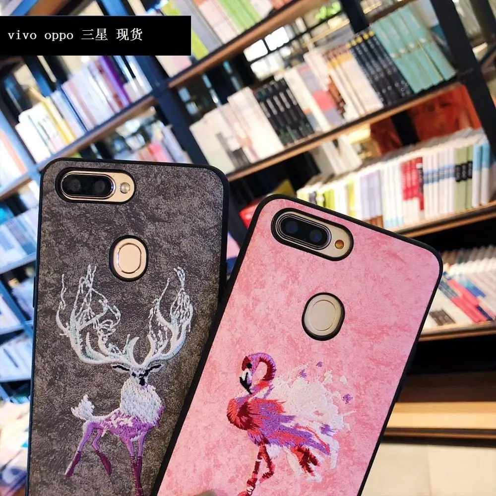 Вышивка кожаный чехол для телефона OPPO R11 R11plus R11S R11Plus R9S R9SPlus R9 R9Plus телефона|Бамперы|