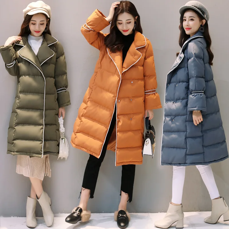 

2019 Winter New Style WOMEN'S Dress-Style Cotton Overcoat Mid-length Korean-style Versatile Casual down Jacket Cotton-padded Clo
