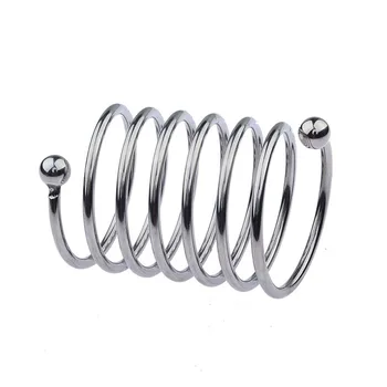 Stainless Steel Penis Dildo Ring Wave Thread Cock Rings Spring Extended Version Male Delay Ejaculation Sex Toys for Men 4