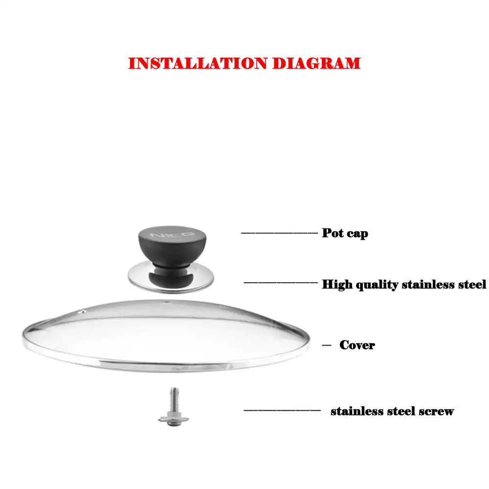 Cookware parts stainless steel Reinforced Glass Pot Lid Tempered kitchen Wok pan Lid Pyrex Round Chef Knob Premium Pan Covers| | - AliExpress