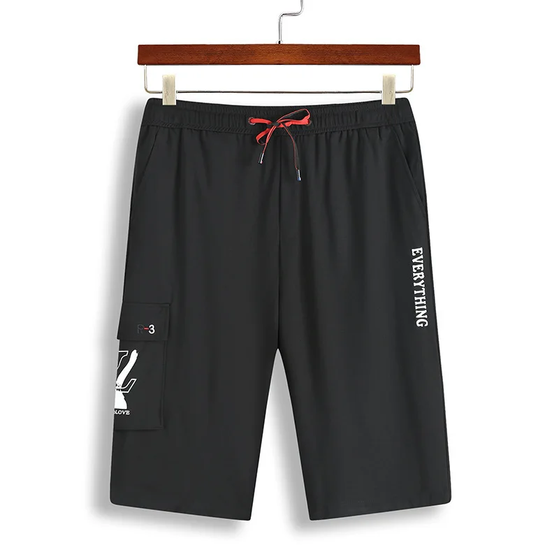 

Men Sports Seven Points Pants Loose Middle Pants Plus Fat plus Size Leisure 7 Points Shorts Fat Man Fat Summer