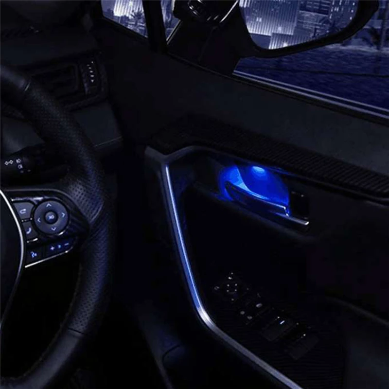 For Toyota RAV 4 RAV4 2019 2020 5th Interior Door Bowl Lamp Refitting Handle Led Atmosphere Light Car Ambient Decorative Lamp