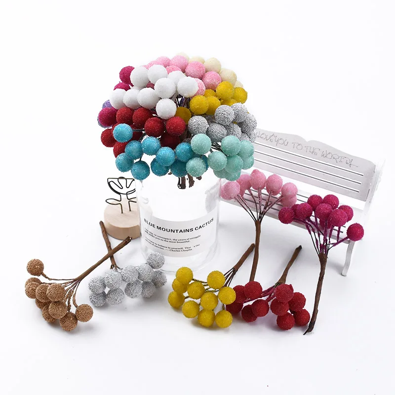 

10PCS Wedding decorative flower wreath diy gift candy box new Year christmas decorations for home foam pompon Artificial flowers