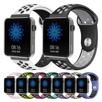 

For HUAWEI Watch GT/GT2 Metal Buckle Double Color Round Hole Silicone Strap Smart Watch Belt Watch Accessories