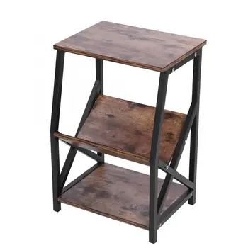 

Furniture Black Finish Wood Side End Table with Magazine Rack Desk Beautiful and Versatile Book Organize Table