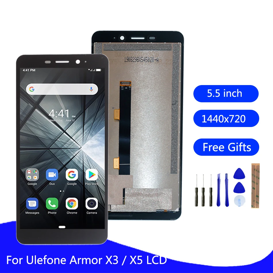 Дисплей с тачскрином в сборе для Ulefone Armor X3 X5 ЖК-дисплей запасные части | Мобильные