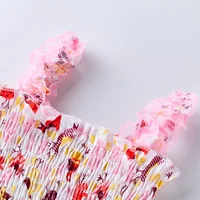 New Girls Summer Backless Romper Baby Lace-up Bloomer Jumpsuit Infant Easter Print Polyester Newborn Photography Costumes Props 4
