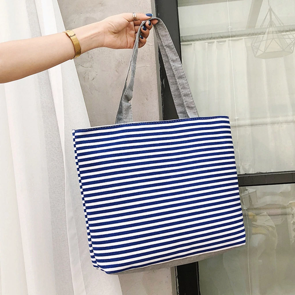 Fashion Durable Women Student Canvas Tote Single Shoulder Bag Tote Check Plaid Female Flax Eco Reusable Shoulder Shopper 820