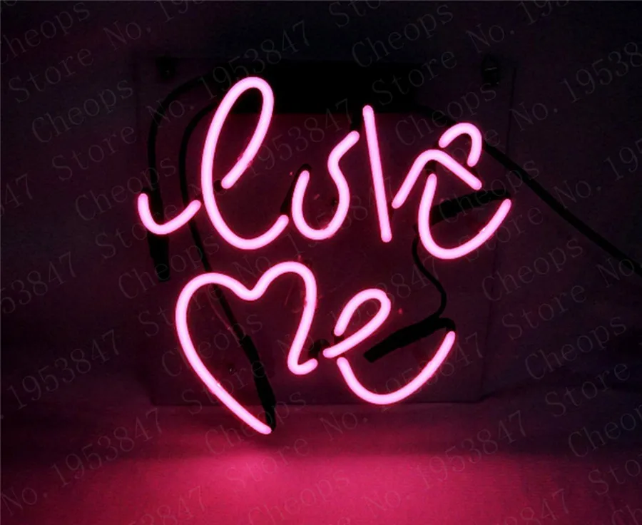 Неоновые знаки LOVE ME в подарок Настоящая стеклянная трубка Луна и звезда пивной
