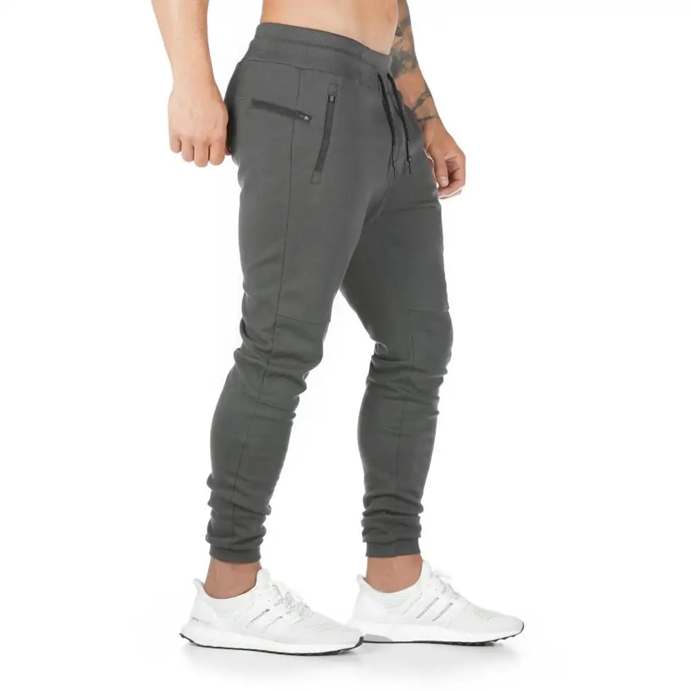 Мужские тренировочные штаны с карманами, дизайнерские осенние и зимние Новые мужские модные Хлопковые Штаны для бега, фитнеса, похудения, спортивная одежда - Цвет: Dark gray