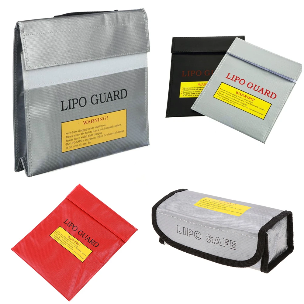 Fire Resistant Flame-Resistant Fireproof Explosion-Proof Waterproof Lipo Battery Storage Guard Pouch Sleeve Safety Protective Bag for Safe Charge & Storage Silver 12 x 9 Inches Large Size 