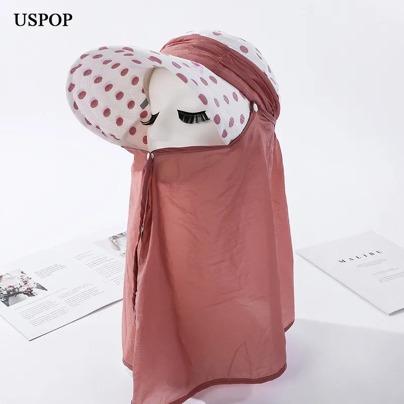 

USPOP 2020 summer hats women cotton wide brim sun hats face protection sun hat
