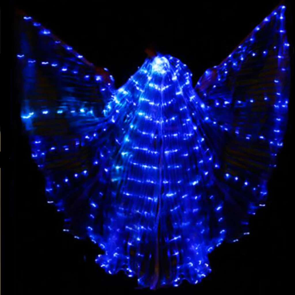 Prettyia Women LED Light Isis Wing Belly Dance Egyptian Wing Stage Fairy Wing
