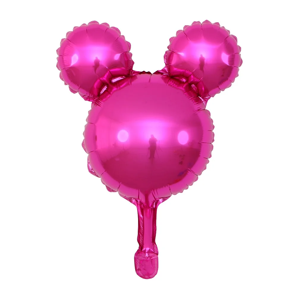10 шт. мини-шар в виде Головы Микки Мауса, розовый воздушный шар "Минни", украшение для детского дня рождения, Гелиевый шар, игрушки - Цвет: hot pink