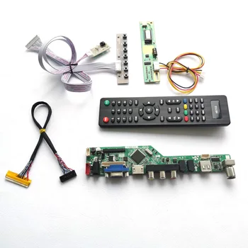 

For B141EW03 V0 V2 VGA HDMI AV USB RF LCD display panel T.V56 controller board Remote+Inverter+keyboard 1CCFL 30Pin LVDS DIY kit