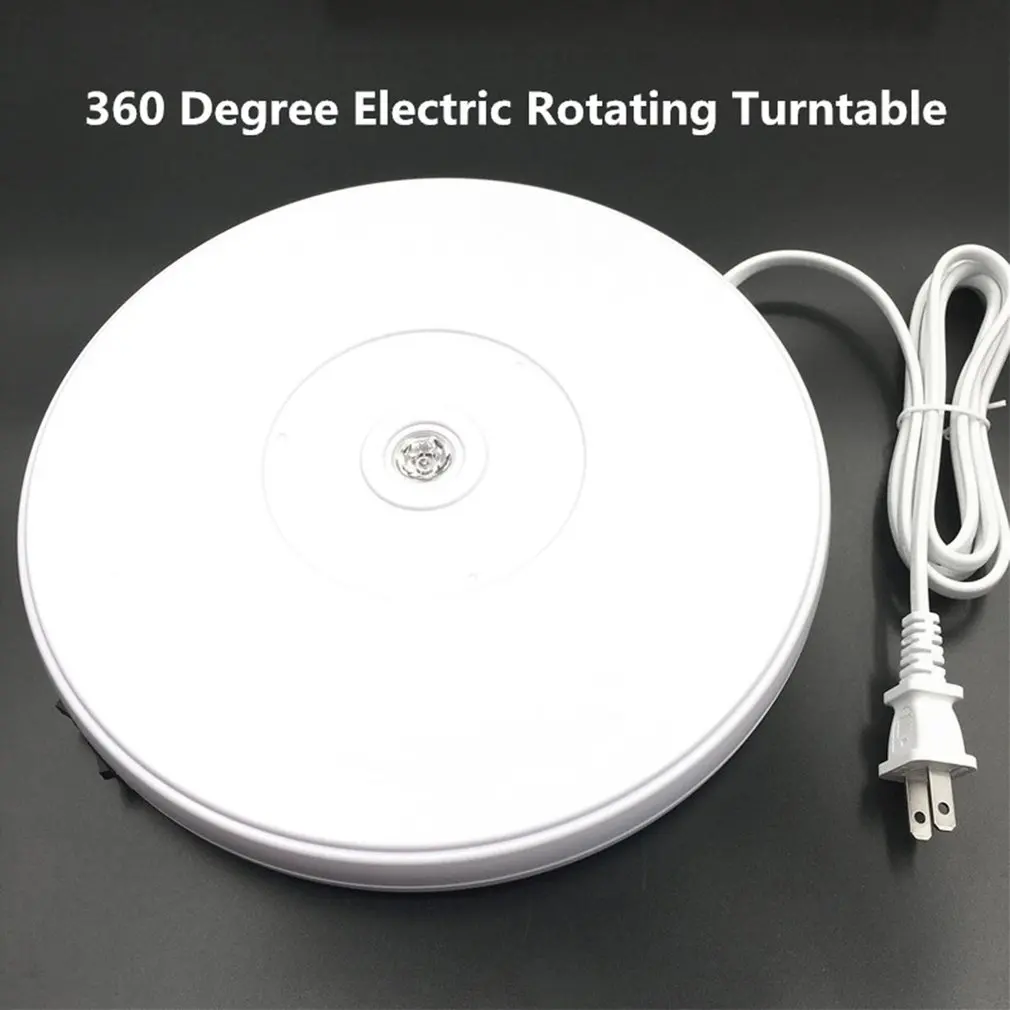 

25Cm With Led Lights Automatic Electric Shooting Turntable Display Stand Rotating Disk Live Video 360 Degree Photography