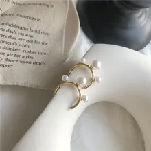 Модные популярные отверстия геометрические восстановление древних способов круглая жемчужная серьга женские ниши серьги с джокером