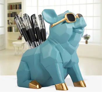 

[Funny] European Ceramic Crafts Pig Pen holder storage box Home Decoration model Ornaments Creative Cute pig pen container gift