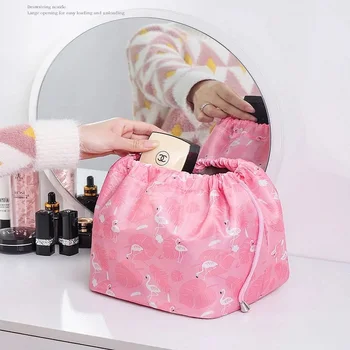 

Makeup bag folded drawstring large capacity dustproof waterproof wash gargle storage bag beauty kit box dropshipping.