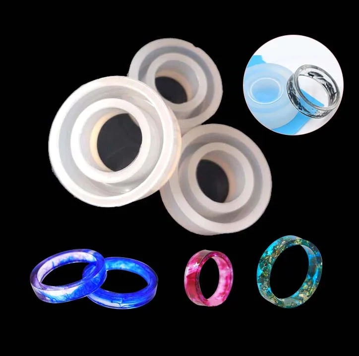 1PC Silicone Ring Mold Handmade Decoration Jewelry Rings Craft Circle Design Resin Casting Mold Making Tools Equipments 1 pcs card type foldable design carton jewelry packaging box ring earrings necklace built in anti oxidation pe mold gift boxes