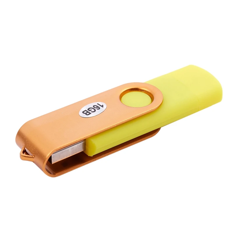 2 шт Usb Mini Memory Stick 16Gb Usb 2,0 флэш-накопитель Otg для удобного ПК-желтый и зеленый