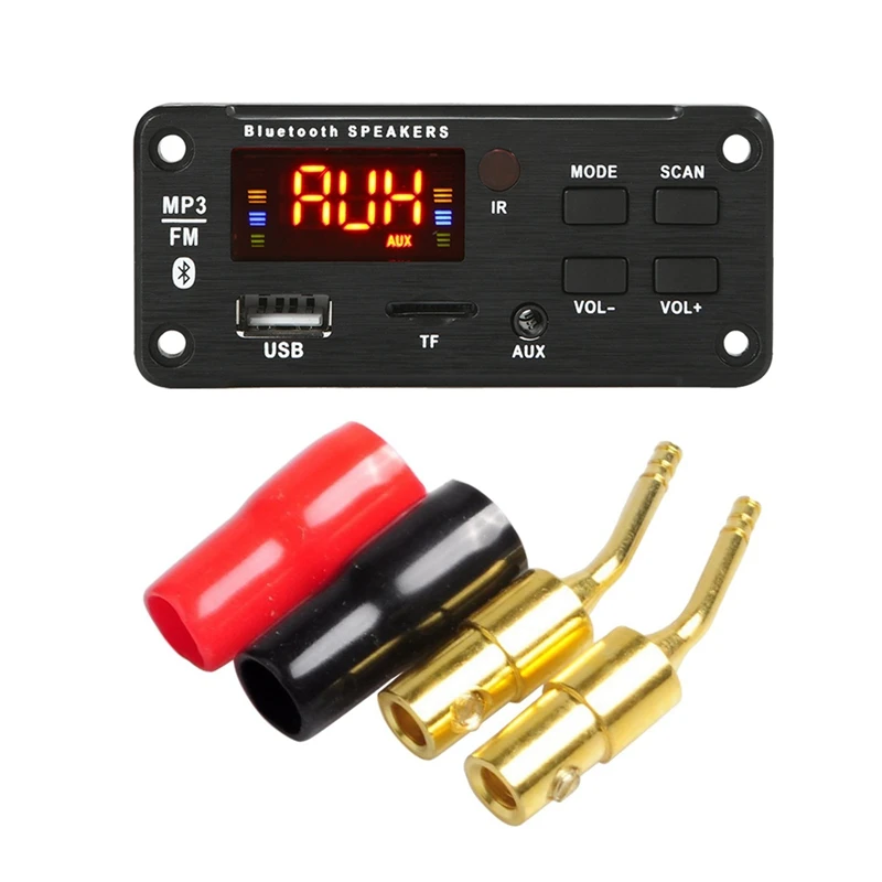 4 Pair 2mm Banana Plug Screw Type Cable Connector 1 Pcs DC12V Wireless Bluetooth MP3 WMA USB SD FM AUX Decoder Board