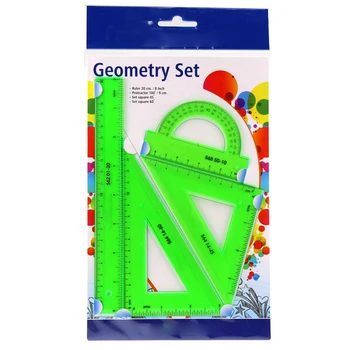 

4Pcs Mathematics Geometry Set Ruler Drawing Tools Stationery School Office Supply KQS8