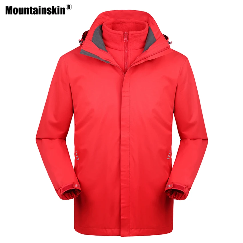 Mountainskin для мужчин и женщин, 2 шт., куртка для пеших прогулок, для спорта на открытом воздухе, термальная ветровка для альпинизма, кемпинга, походов, лыжного спорта, Мужское пальто VA662